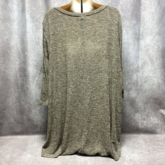 Catherines Plus Size 2X Loose Knit Tunic Top With Scoop Neckline 3/4 Sleeves - Picture 5 of 8